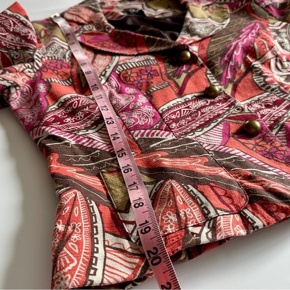 W Work to Weekend Blazer Boho Patchwork Print Statement Fall Jacket, Size: 10 - Picture 10 of 11